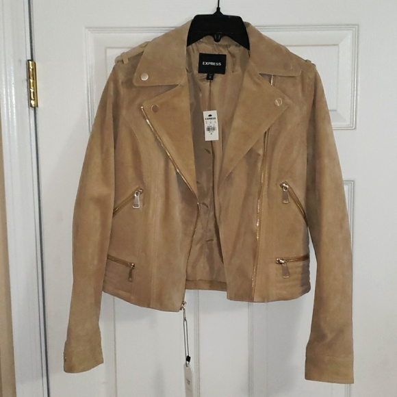 Express Jackets & Blazers - 🤎 Express Genuine Suede Moto Jacket